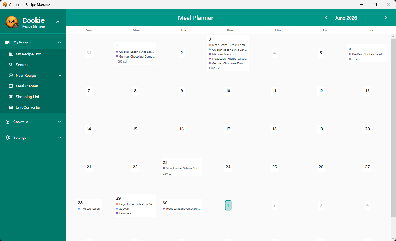 Meal Planner — plan every meal across the full month